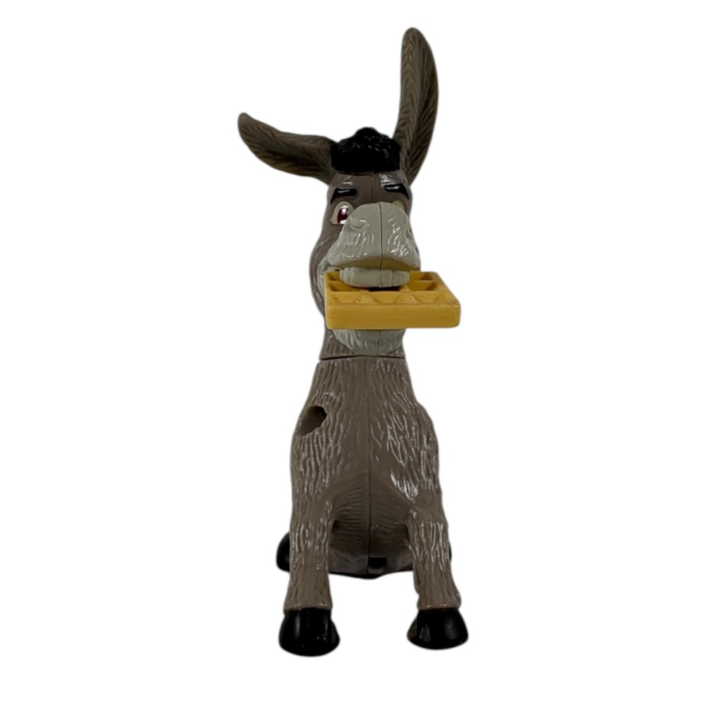 McDonalds Donkey Shrek Forever After Toy Kids OS Grey Excellent Waffle Sound